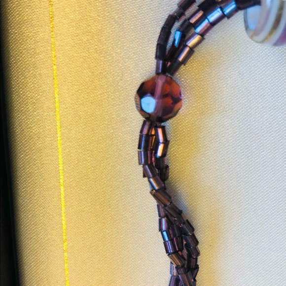 Handcrafted Glass and bead necklace - Picture 3 of 7
